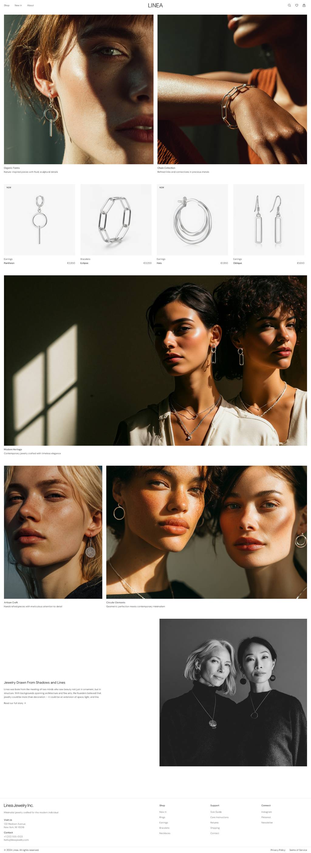 Linea Jewelry 网站预览
